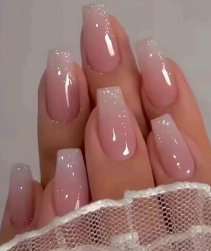 3D Pink Press on Nails Almond