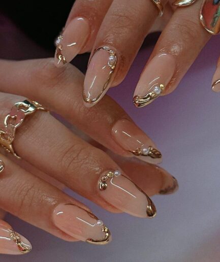 3D Pink Press on Nails Almond