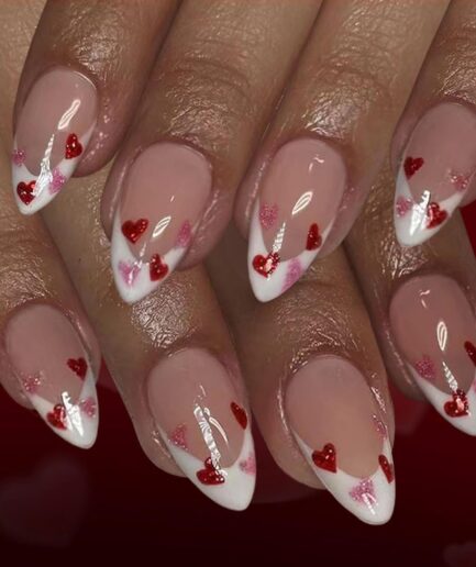 3D Pink Press on Nails Almond